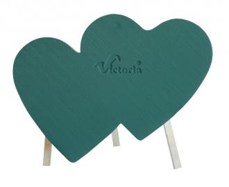 DOPPEL HERZ AUF POLYSTYROL MIT STÄNDER